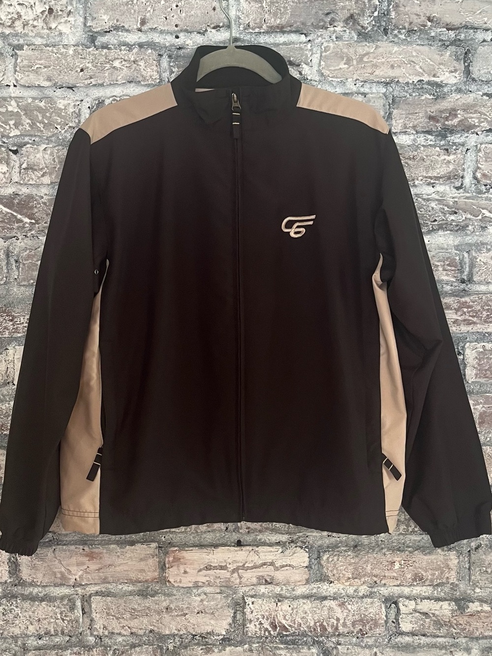 Cutter & Buck All Weather Black Jacket with Tan Accents Zipper pockets NWOT